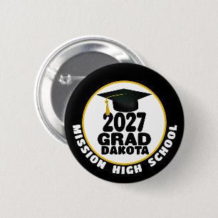 Bold Class of 2027 Graduation 6 Cm Round Badge