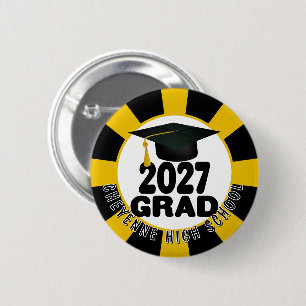 Bold Class of 2027 Graduation 6 Cm Round Badge