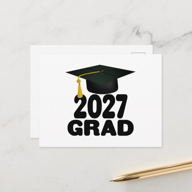 Bold Class of 2027 Graduation Postcard (Front/Back In Situ)