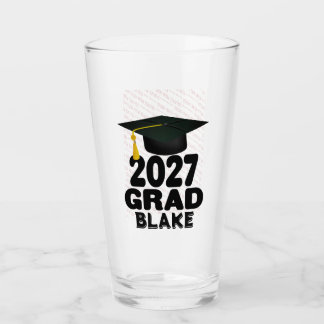 Bold Class of 2027 Photo Graduation Glass