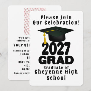 Bold Class of 2027 Photo Graduation Invitation