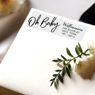 Bold Clean Modern Oh Baby Typographic Baby Shower