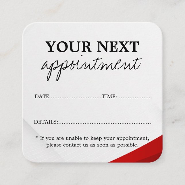 Bold Cleaning Service Appointment Card  (Front)
