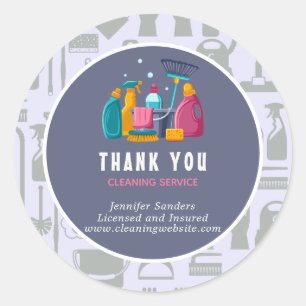 Bold Cleaning Service Thank You Sticker