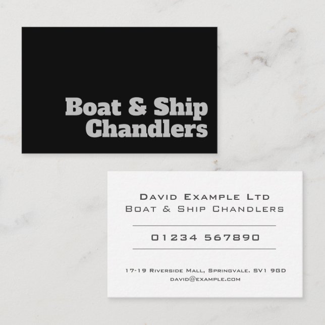Bold & Clear Boat & Ship Chandlers Design Business Card (Front/Back)