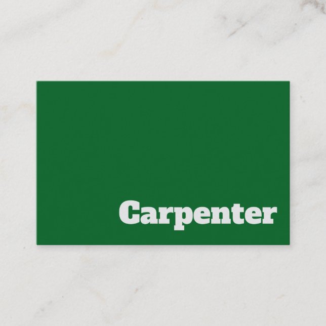 Bold & Clear Carpenter & Joiner Design Business Card (Front)
