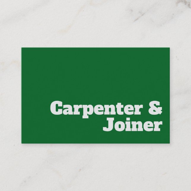 Bold & Clear Carpenter & Joiner Design Business Card (Front)