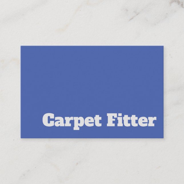 Bold & Clear Carpet Fitter Design Business Card (Front)