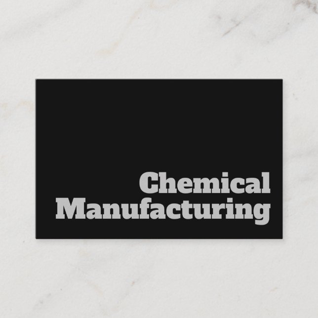 Bold & Clear Chemical Manufacturing Design Business Card (Front)
