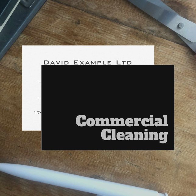 Bold & Clear Commercial Cleaning Design Business Card (Creator Uploaded)