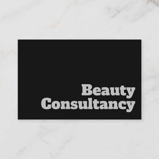 Bold & Clear Design - Beauty Consultancy Business Card (Front)