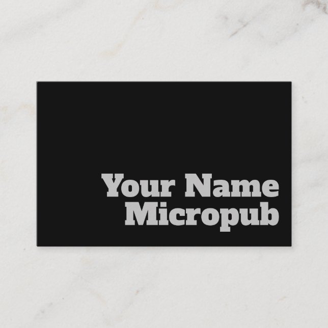 Bold & Clear Design - Micropub or Microbrewery Business Card (Front)