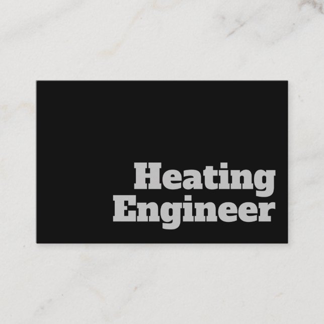 Bold & Clear Heating Engineer Design Business Card (Front)