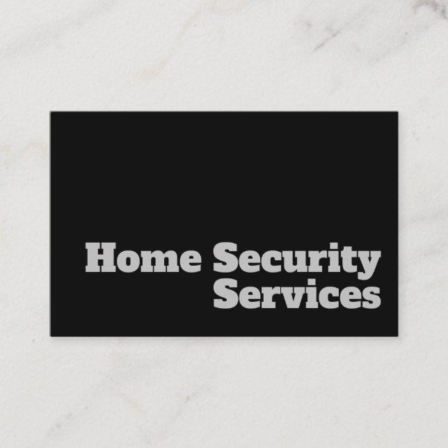 Bold & Clear Home Security Services Design Business Card (Front)