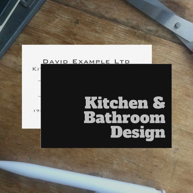 Bold & Clear Kitchen and Bathroom Design Business Card (Creator Uploaded)