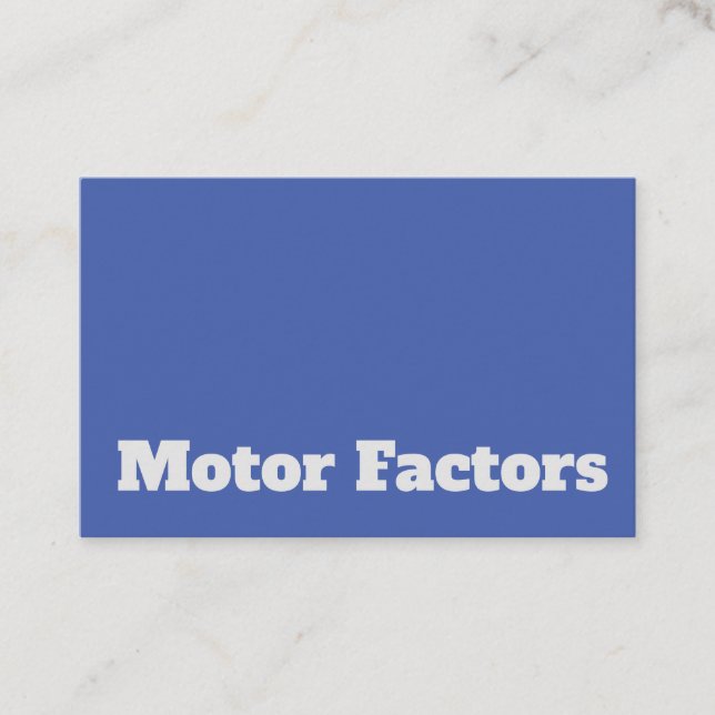 Bold & Clear Motor Factors Design Business Card (Front)