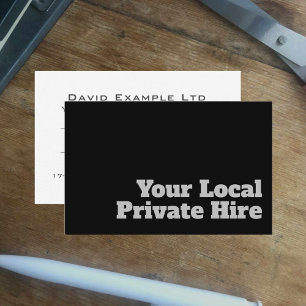 Bold & Clear Private Hire Taxi Design Business Card