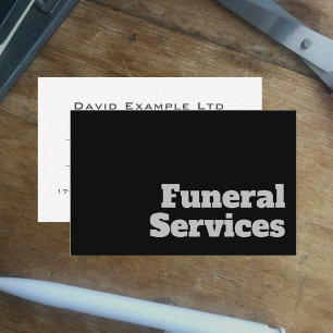 Bold & Clear Undertaker Funeral Services Design Business Card