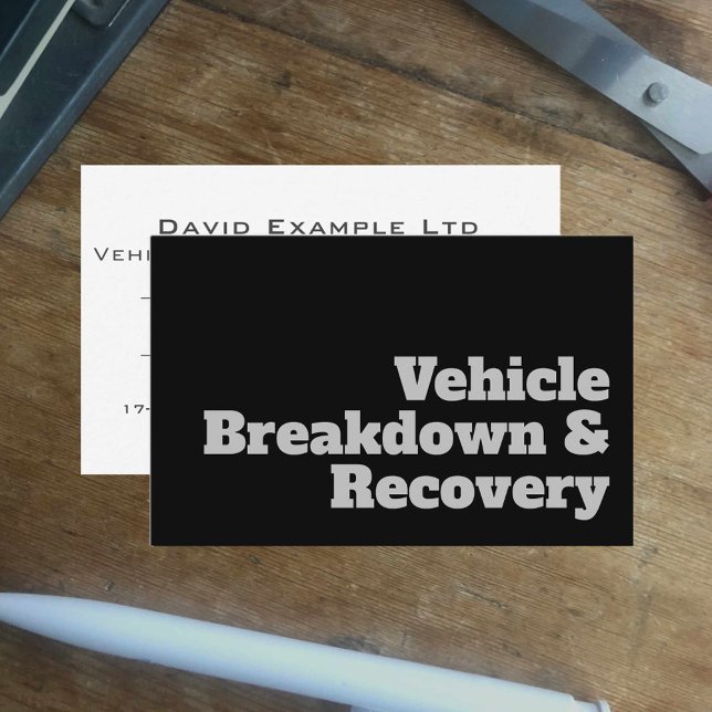 Bold & Clear Vehicle Breakdown & Recovery Design Business Card (Creator Uploaded)