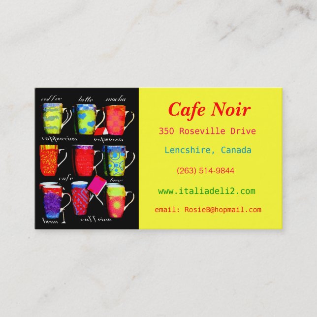 Bold Coffee / Cafe Business Card (Front)