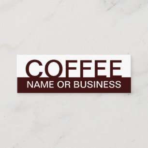 bold COFFEE colour customisable Mini Business Card
