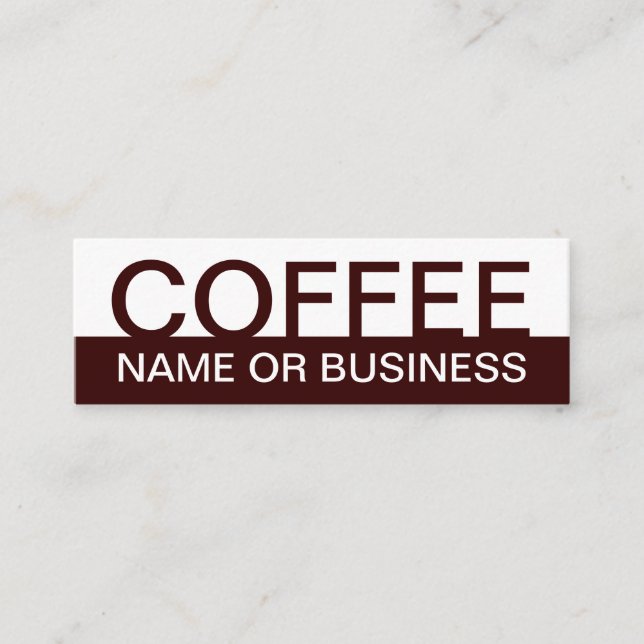 bold COFFEE colour customisable Mini Business Card (Front)