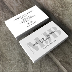 BOLD COLOR MONOGRAM PROFESSIONAL SOCIAL ACCOUNT BUSINESS CARD