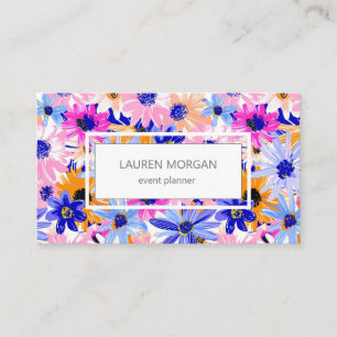 Bold Color Vibrant Florals Business Card