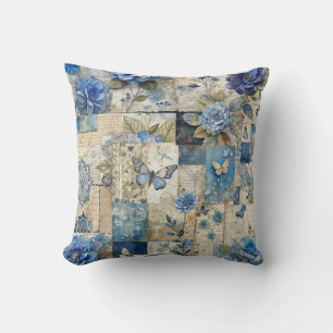 Bold Colorful Boho Floral Patchwork Pattern Cushion