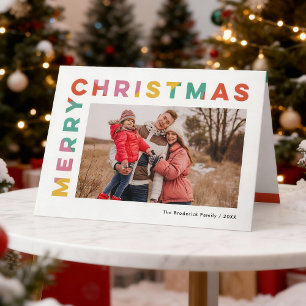 Bold Colorful Merry Christmas Photo Holiday Card