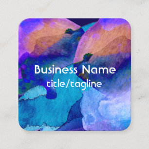bold colorful modern watercolor abstract art square business card
