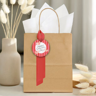 Bold Colorful Stripes and Hearts Valentine's Day Favour Tags