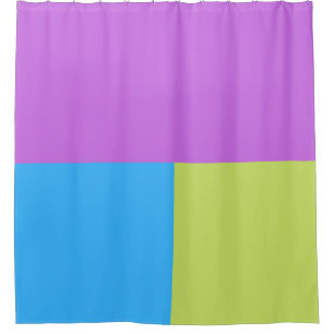 Bold Colour Blocks Green Blue Pink 4 Shower Curtain