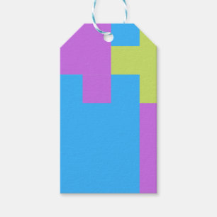 Bold Colour Blocks Green Blue Pink 7 Gift Tags