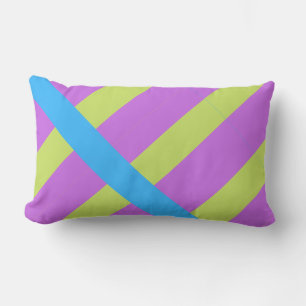 Bold Colour Blocks Green Blue Pink 7 Lumbar Cushion
