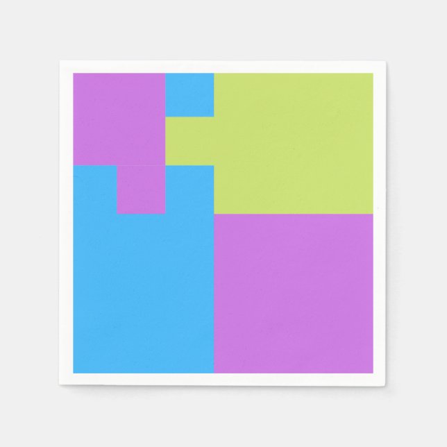 Bold Colour Blocks Green Blue Pink 7 Napkin (Front)