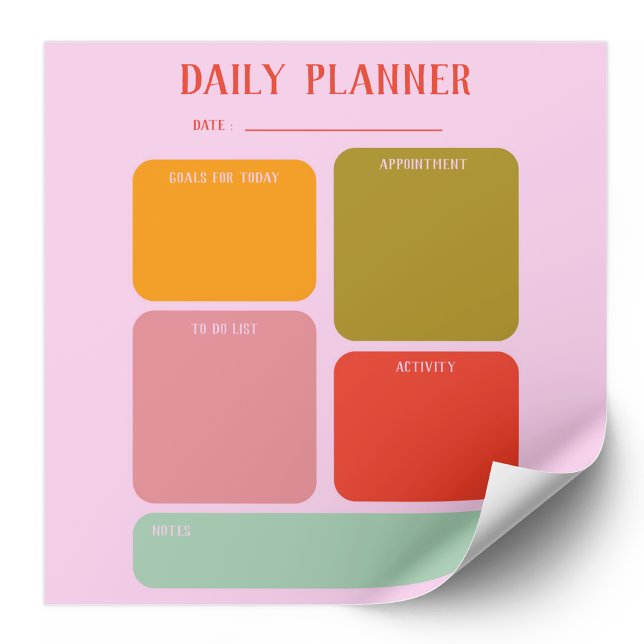 Bold Colour Daily Planner Notepad (Creator Uploaded)