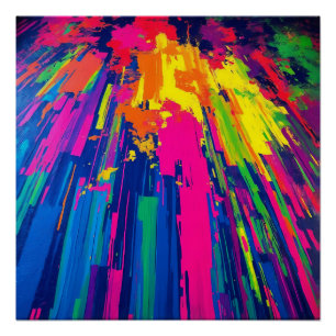 Bold Colour Explosion Dynamic Abstract Modern  Poster
