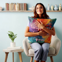 Bold Colour Fractal Art Large Throw Pillow 