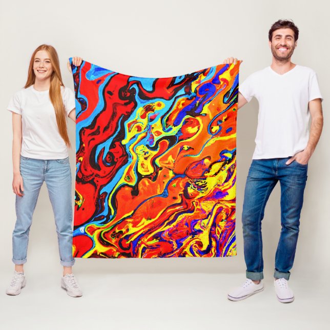 Bold Colour Pattern Fleece Blanket (In Situ)