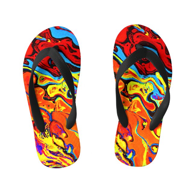 Bold Colour Pattern Kid's Jandals (Footbed)