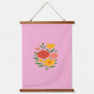 Bold Colour Seamless Botanical Design for Hanging Tapestry