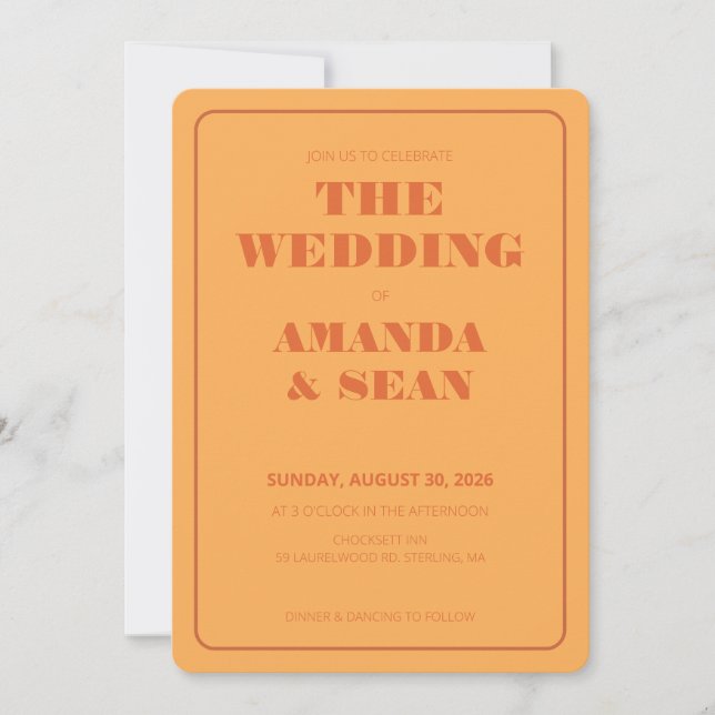 Bold Colour: Wedding Invitation (Front)