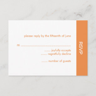 Bold Colour Wedding RSVP Card - Orange