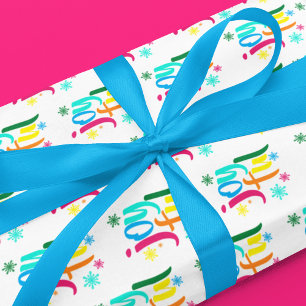 Bold Coloured Joyful Christmas  Wrapping Paper Sheet