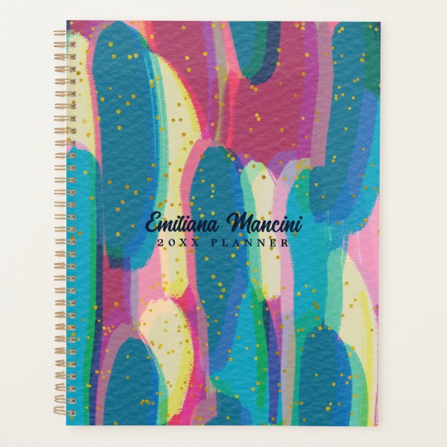 Bold Colourful Abstract Art Planner (Front)