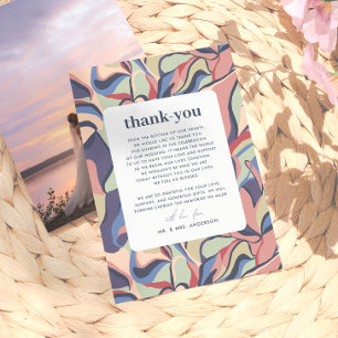 Bold Colourful Abstract Maximalist Photo Wedding Thank You Card