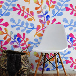 Bold Colourful Botanical Leaf Jumbo Scale Playroom Wallpaper