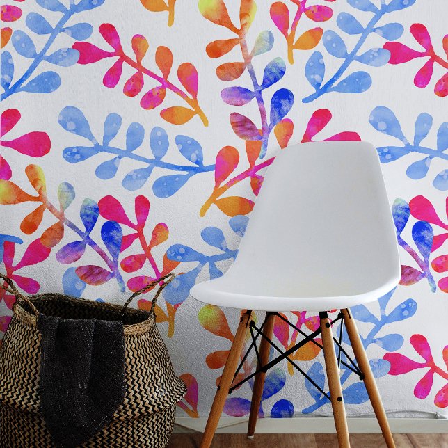 Bold Colourful Botanical Leaf Jumbo Scale Playroom Wallpaper (Creator Uploaded)