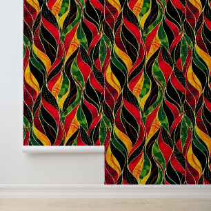 Bold Colourful Botanical Leaf Pattern Wallpaper